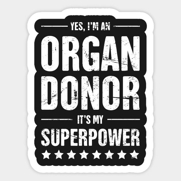 Superpower Organ Donor Sticker by MeatMan